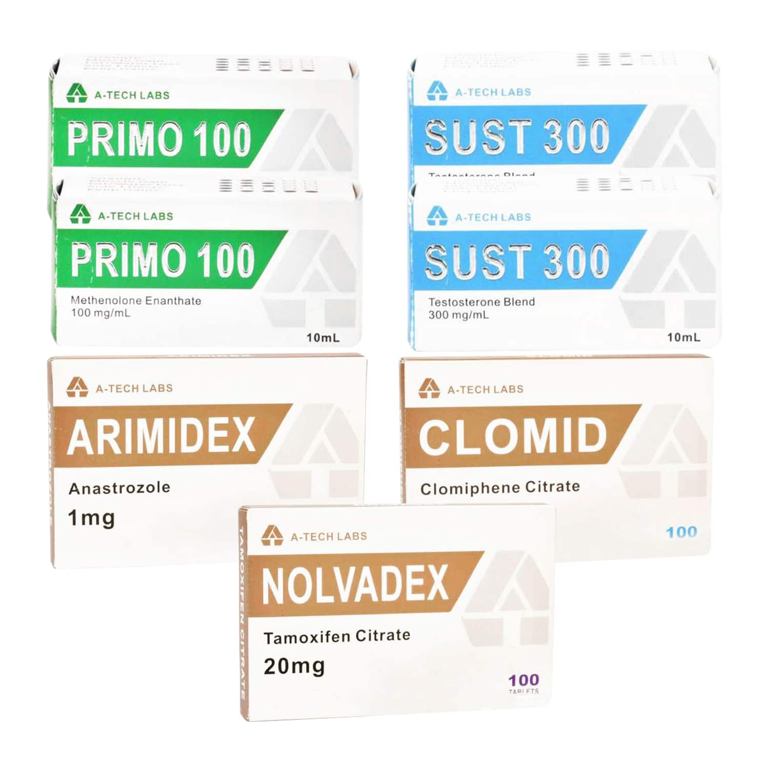 PACK MUSCLE SEC LEVEL II (注射) A TECH LABS SUSTANON + PRIMOBOLAN + PCT (8週間)