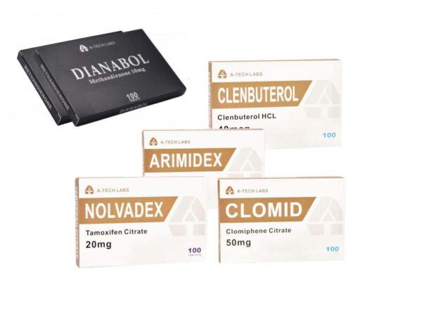 経口乾燥筋肉パック テックラボ ダイアナボル クレンブテロール PCT 8週間 1