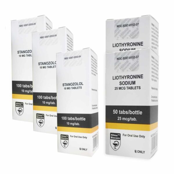 ヒルマ スタノゾロール + T3サイトメル経口ステロイド乾燥パック（8週間分）