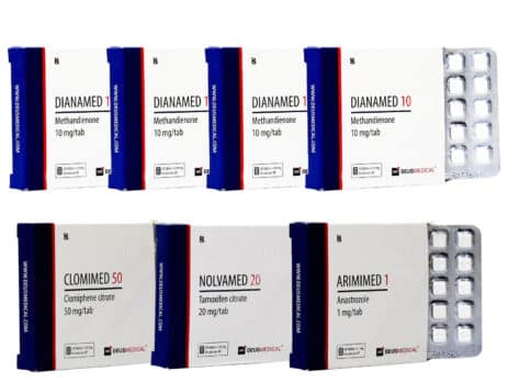 バルキングパック2個入り、経口用、6週間ダイアナボル保護PCT、Deus Medical製、463×348