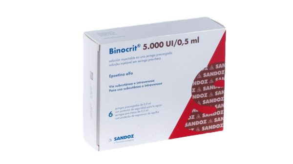 ビノクリット5000 IU 0.5 mL 6本入り注射液（プレフィルドシリンジ入り）エポエチンアルファ サンド社