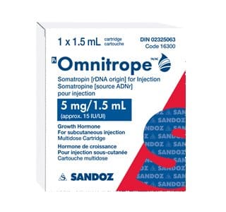 ソマトロピン・オムニトロペ 15 IU 5 mg 1.5 ml カートリッジ。サンド社製