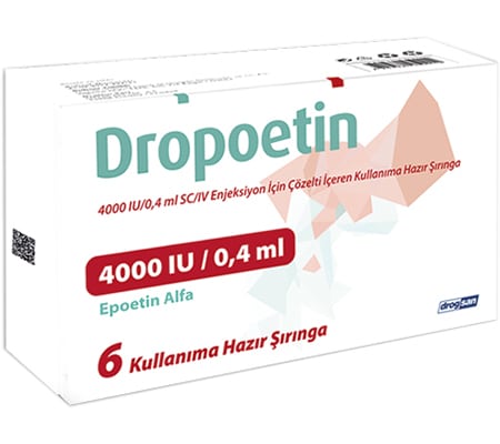 ドロポテイン4000 IU 0.4 mL 6本入り注射液（プレフィルドシリンジ入り）エポエチンアルファ ドログサン