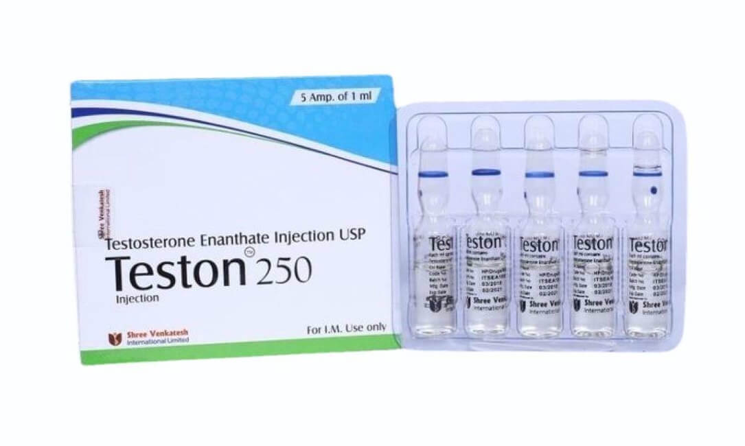 TESTON - テストステロンエナント酸エステル 250mg/ml (5アンプル x 1ml) - Shree Venkatesh