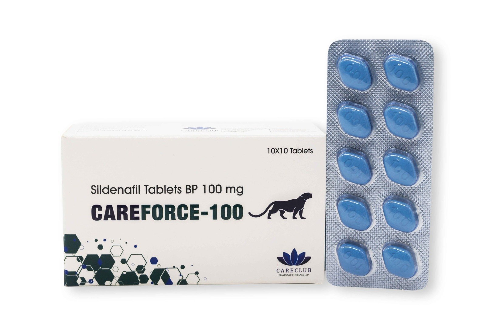 ケアフォース 100mg シルデナフィルクエン酸塩BP 100錠 EU薬局