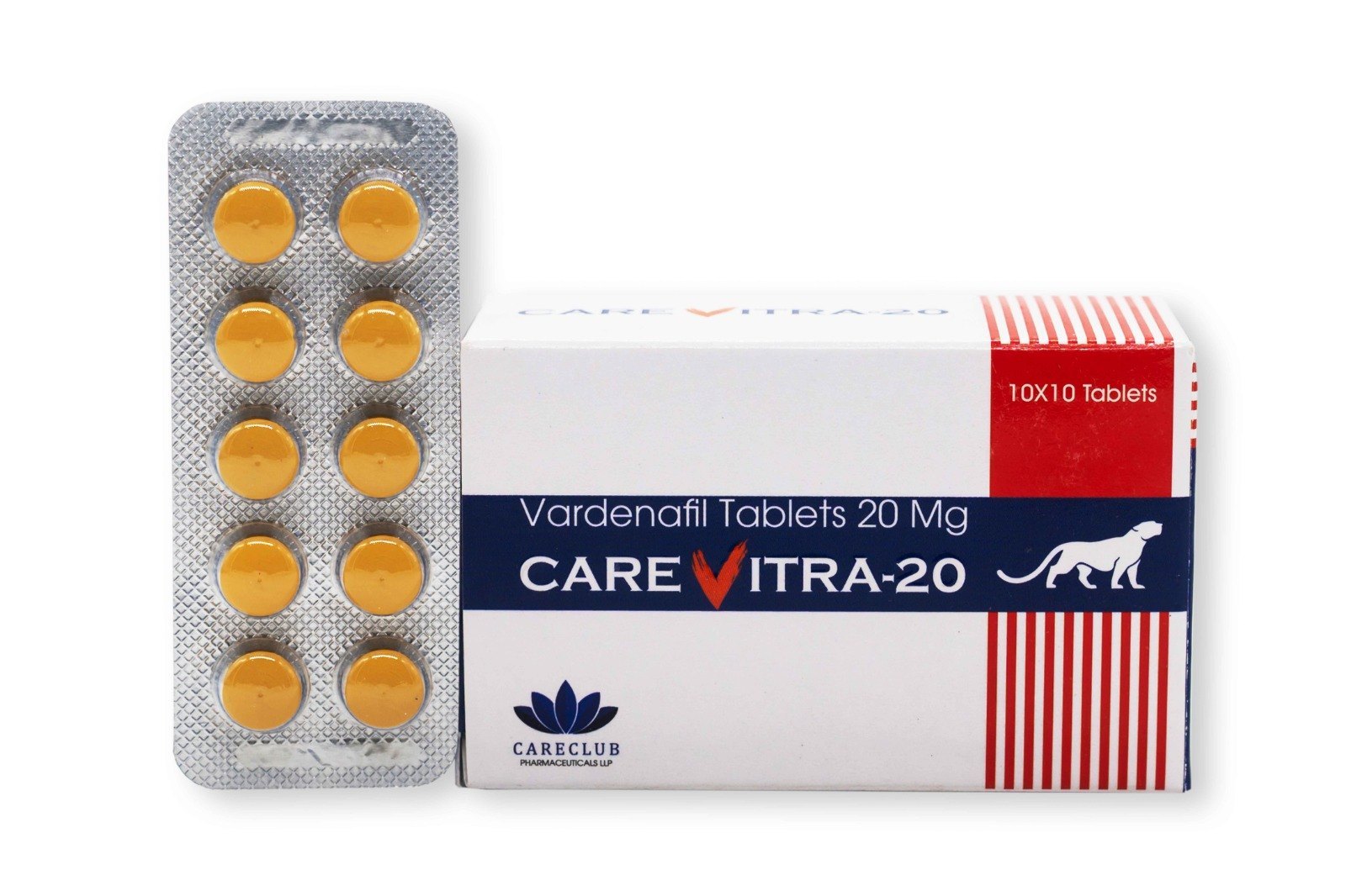 Carevitra 20mg バルデナフィル 100 錠 薬局 EU