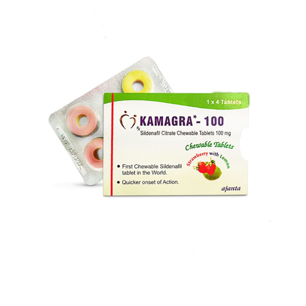 カマグラ 100錠 ストロベリー＆レモン シルデナフィルクエン酸塩 1錠×4錠 EU薬局