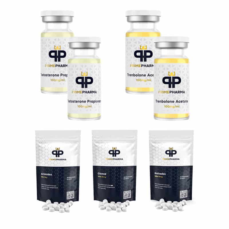 PRIME PHARMA 6週間リーンマスゲインパック:テストステロンプロピオン酸エステル、トレンボロンアセテートPCT