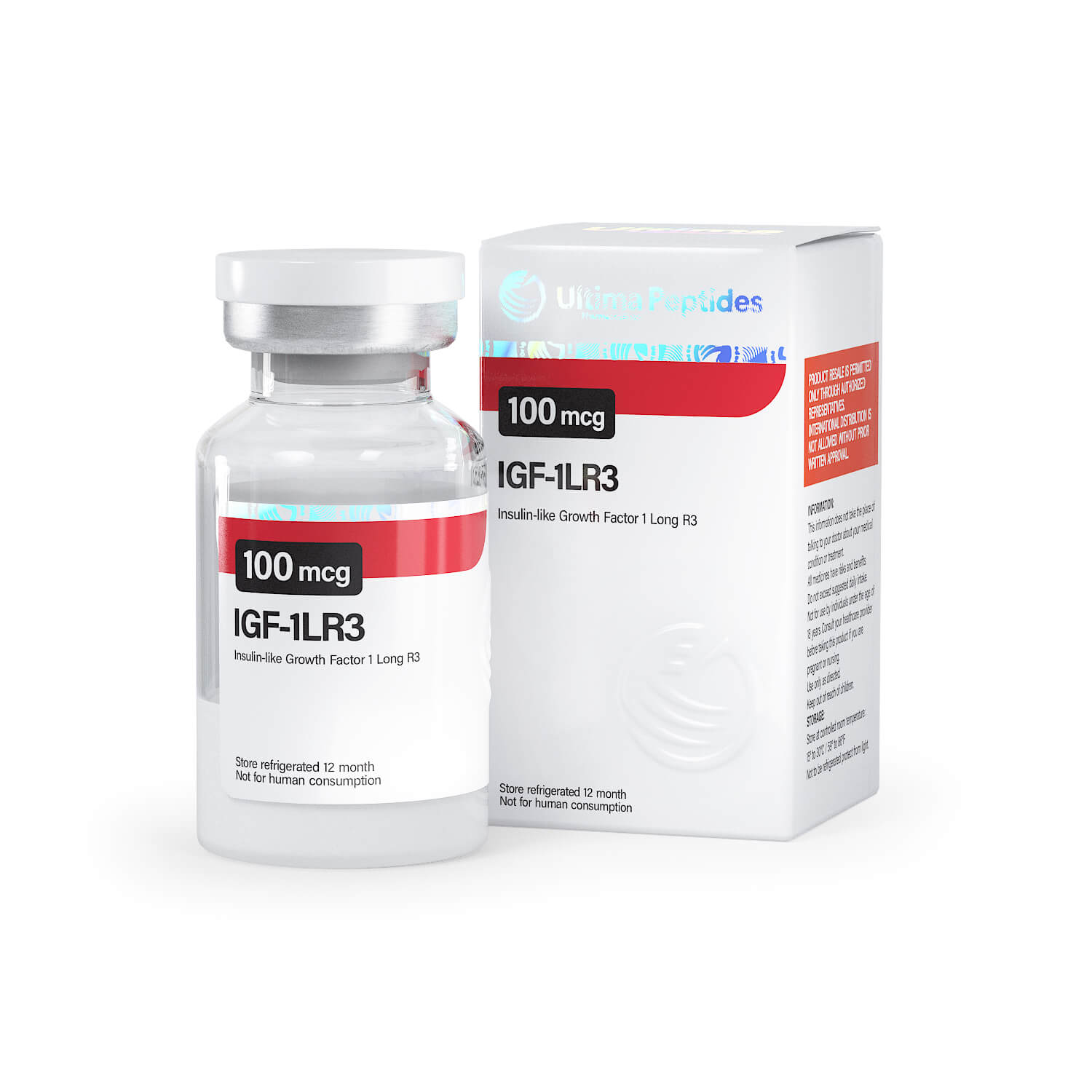 Ultima-IGF-1 LR3 0.1mg - 1バイアル x 100 mcg - UltimaPeptides USA